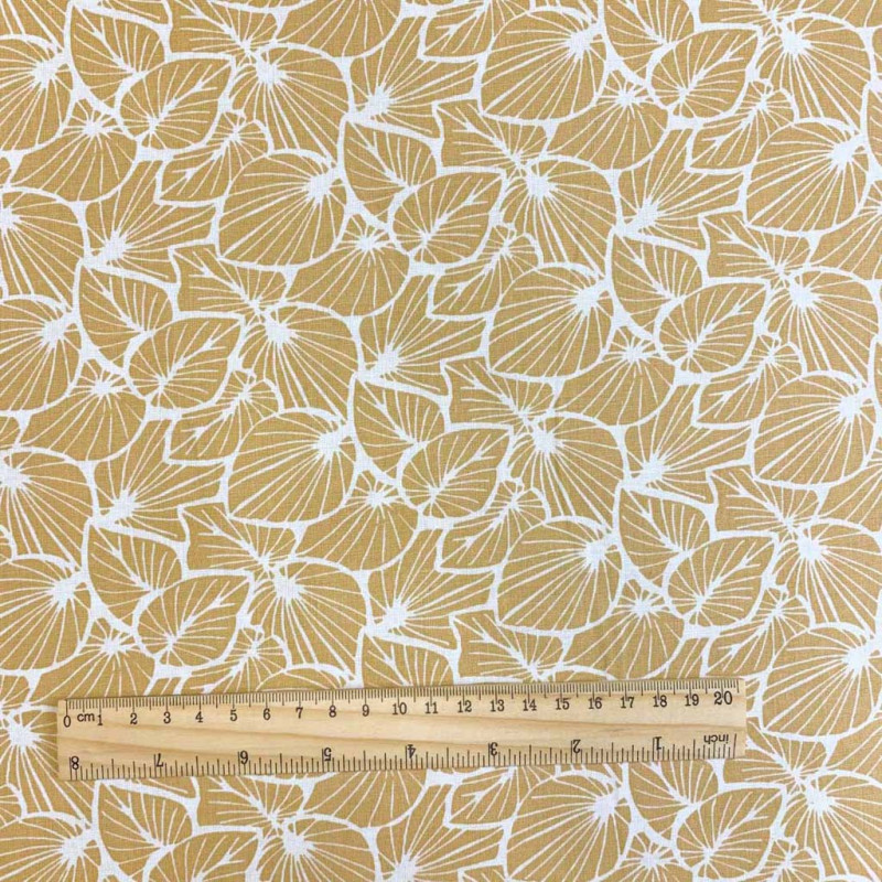Algodón estampado FOLXA Greige claro / Camello